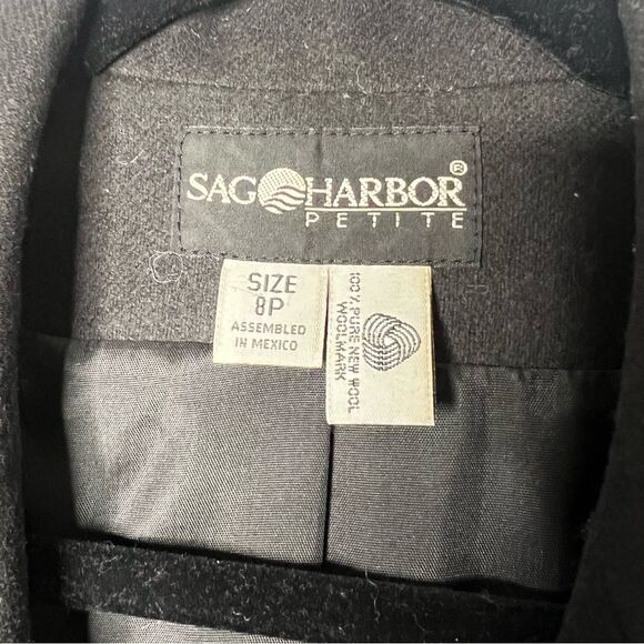 Sag Harbor Women's Wool Blazer Black 8P One Button Super Soft Lined Hip Length - Picture 4 of 8